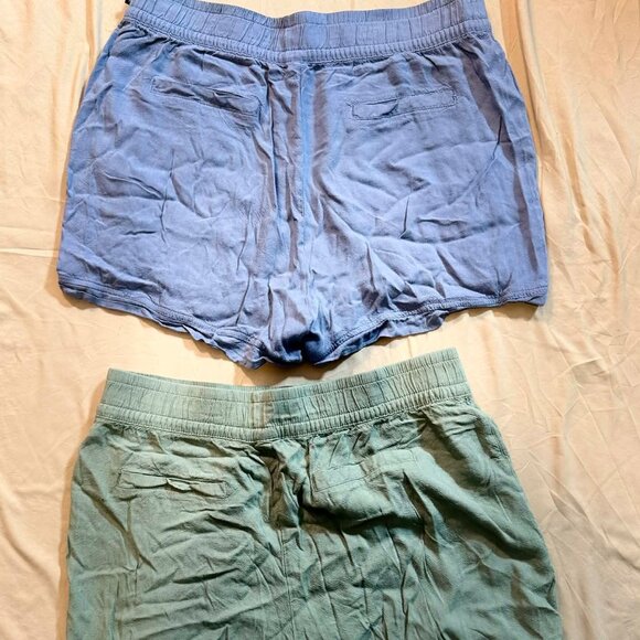 TWO pairs Marika active shorts SIZE MEDIUM (1 Med Blue 1 Olive Green) - Picture 2 of 12